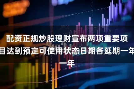 配资正规炒股理财宣布两项重要项目达到预定可使用状态日期各延期一年